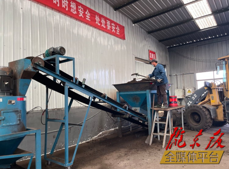 合水縣充分利用當(dāng)?shù)匦笄菁S便及秸稈回收的有機肥料“變廢為肥”。本報記者 劉萍凝 攝