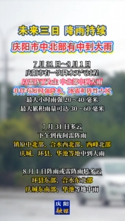 未來三日，降雨持續(xù)！慶陽市中北部有中到大雨